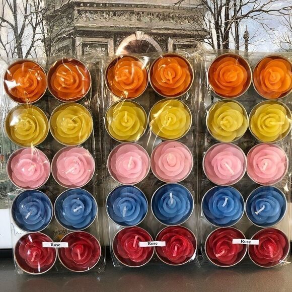 ‎NWOT: Rose Tea-light Candle Set - Picture 2 of 7